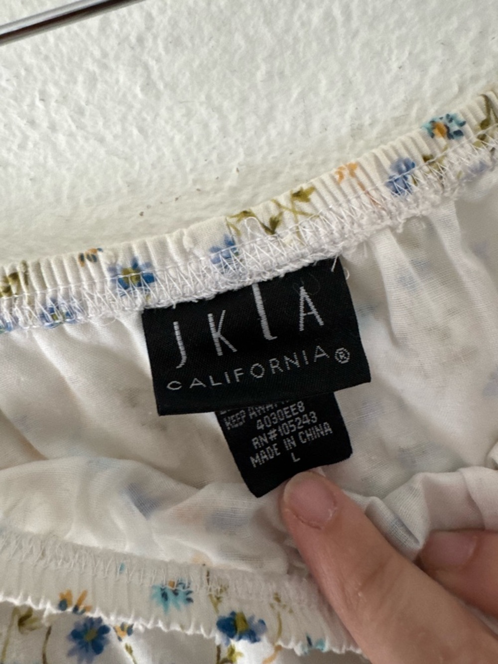 JKLA Retro Ditsy Floral Ruffle Hem Midi Skirt Navy Blue White Large Cottagecore - Picture 5 of 11